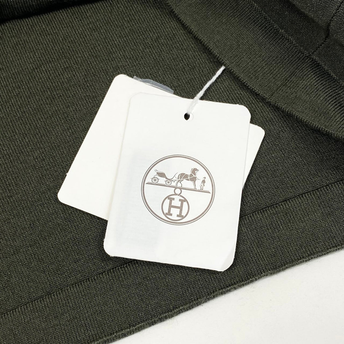 58i15 《極美品》 HERMES エルメス Torsades トルサード ニットワンピース トップス 36 ダークグリーン シルク カシミヤu02t