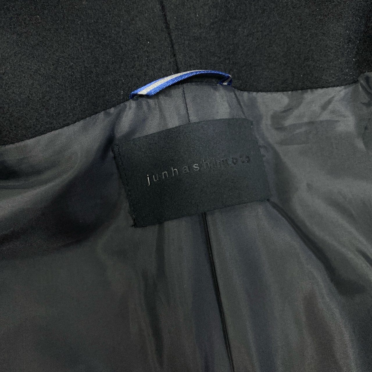 5c3 【美品】JUNHASHIMOTO ジュンハシモト ラップコート カシミヤ混コート フーディーコート アウター 1012120003 5 ブラック メンズ 男性用o07t