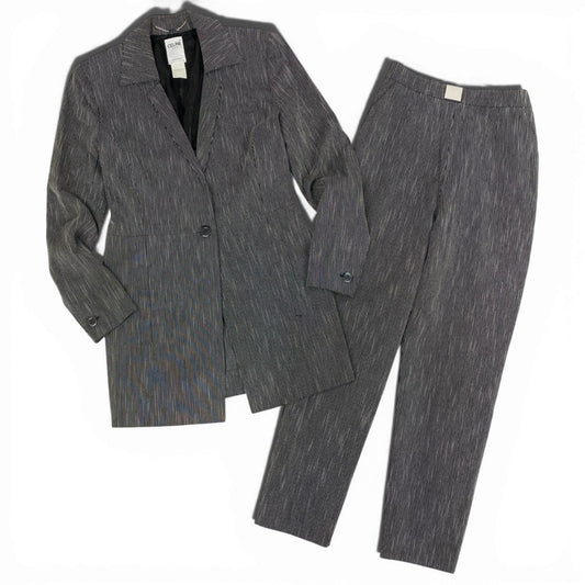 72b10 CELINE セリーヌ ビンテージ セットアップスーツ テーラードジャケット パンツスラックス 2サイズ ブラック ホワイト レディース 女性用k02i