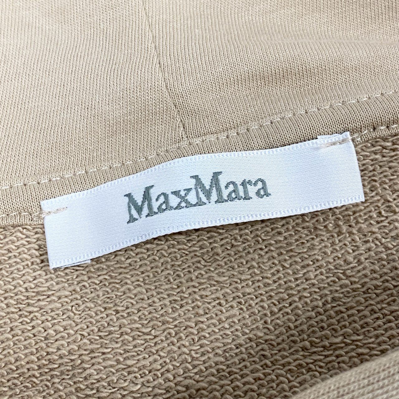 36L10 MaxMara マックスマーラ フーディー パーカー プルオーバー スウェット トレーナー ウェグマン ドッグ プリント  Sサイズ ベージュ レディースk02i