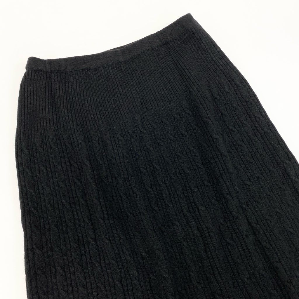 43l25《美品》 BALLANTYNE バランタイン ピュアカシミヤ 100％ ニットスカート サイズ14 ブラック PURE CASHMERE スコットランド製 タグ付きt18r