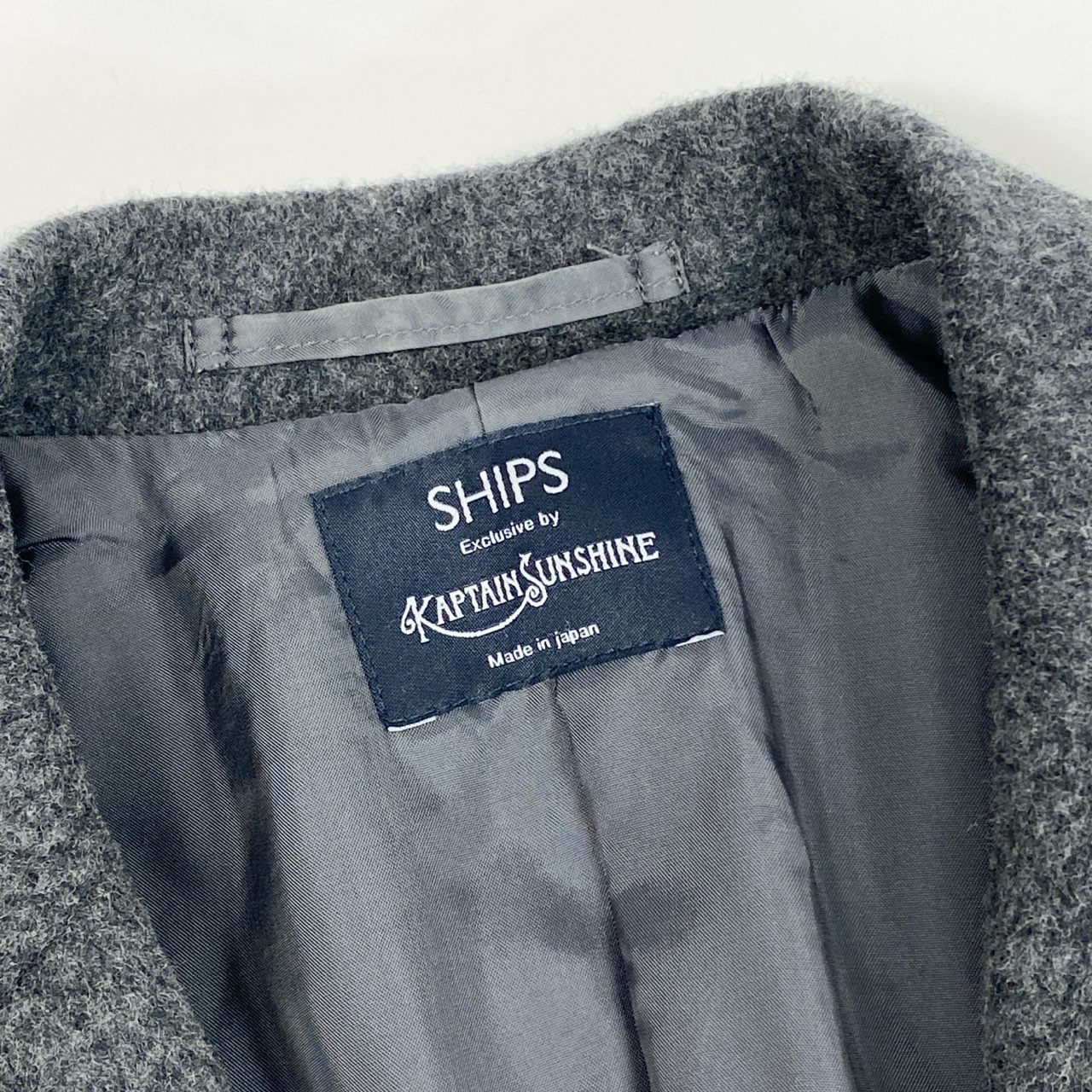 75j29 《美品》SHIPS KAPTAIN SUNSHINE シップス キャプテンサンシャイン ウール テーラードジャケット 日本製 KS x SHIPS x JK01 Mサイズ グレー メンズu02t