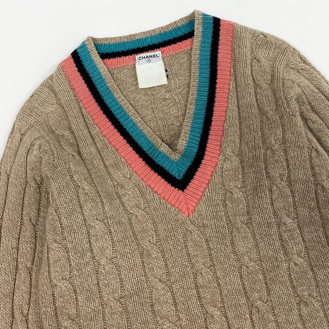 【美品】CHANEL シャネル 1996 カシミヤ スクールニット ロングスリーブニットセーター ココマーク PO8766W02335 42サイズ k02ik02i