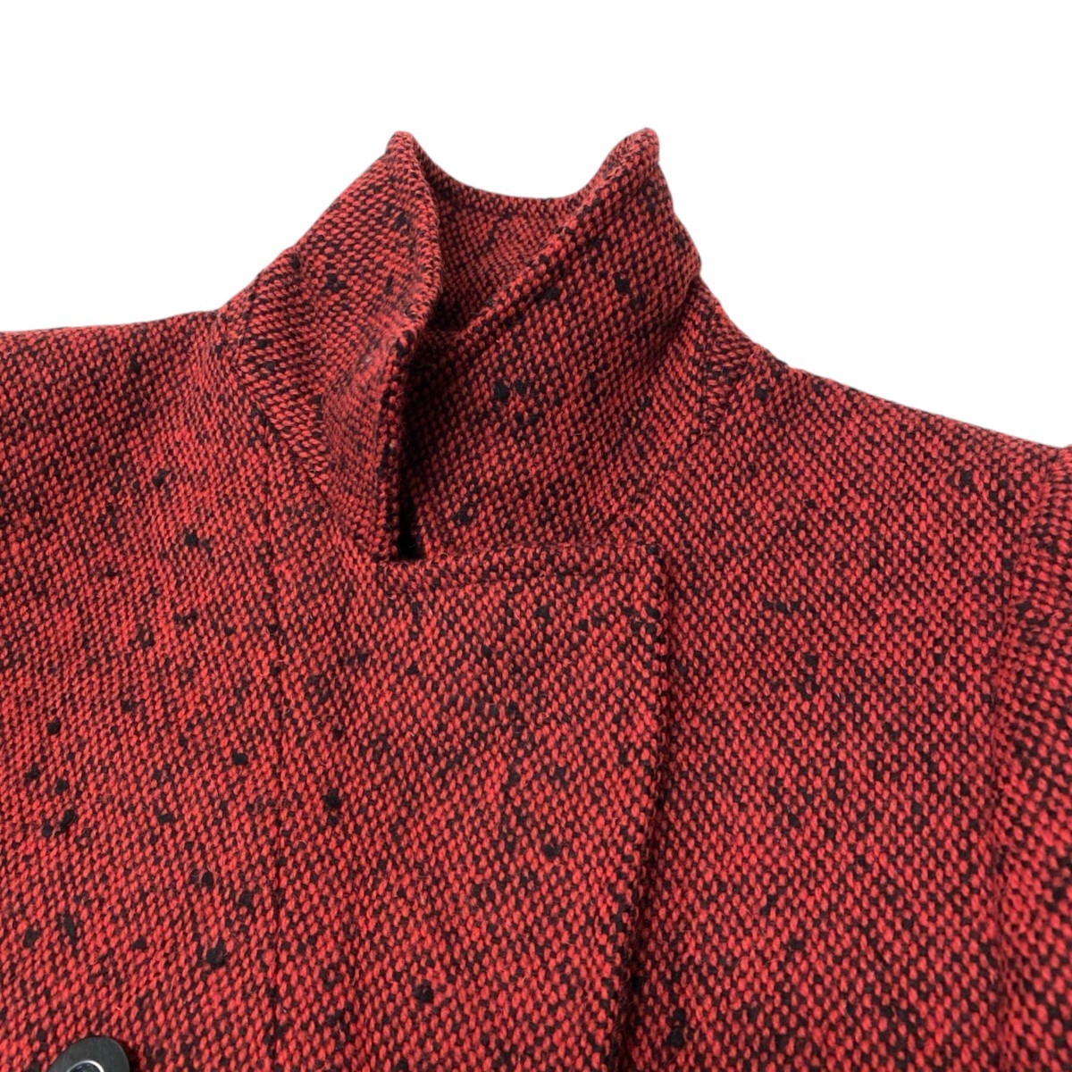 91h3 【美品】Valentino garavani ヴァレンティノ・ガラヴァーニ チェスターコート ツイードコート ロングコート イタリア製 40サイズ レッド ウール100％ レディース 女性用u02t