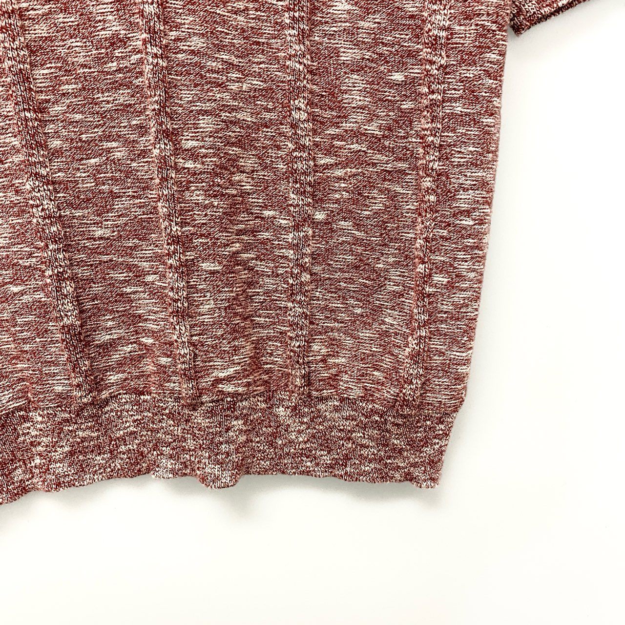 6c20 《美品》 LARDINI ラルディーニ サマーニット ニットポロシャツ トップス S レッド系 コットン メンズ イタリア製u02t