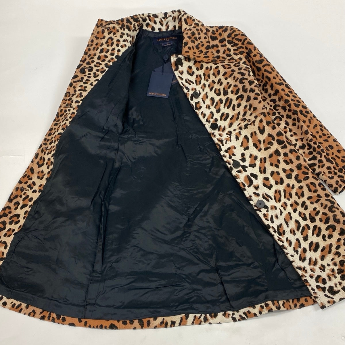 Ij19 【未使用】 LOUIS VUITTON ルイヴィトン 2018aw プレフォールコレクション レオパード テクニカル ウールコート RW181A GFA FECO90 サイズ38 ブラウン レディースu02t