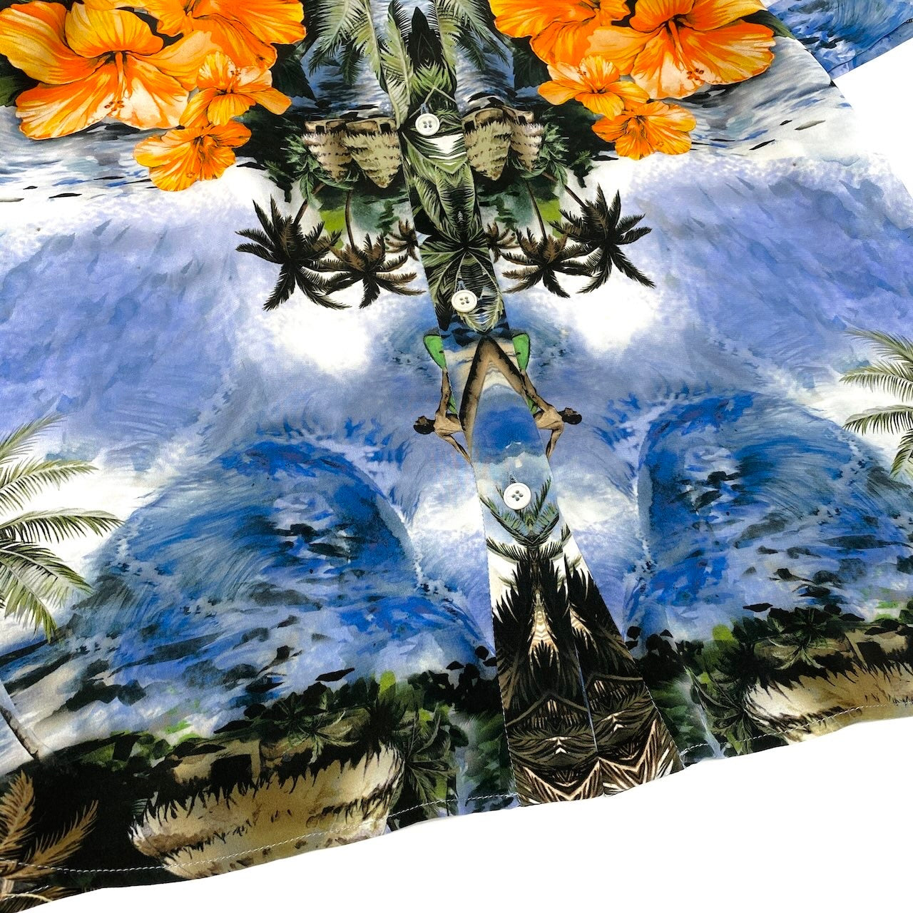 Ad15 STELLA McCARTNEY ステラマッカートニー シルクアロハシャツ Silk Aloha Shirt サイズ38 ブルー 画像参照 イタリア製t18r