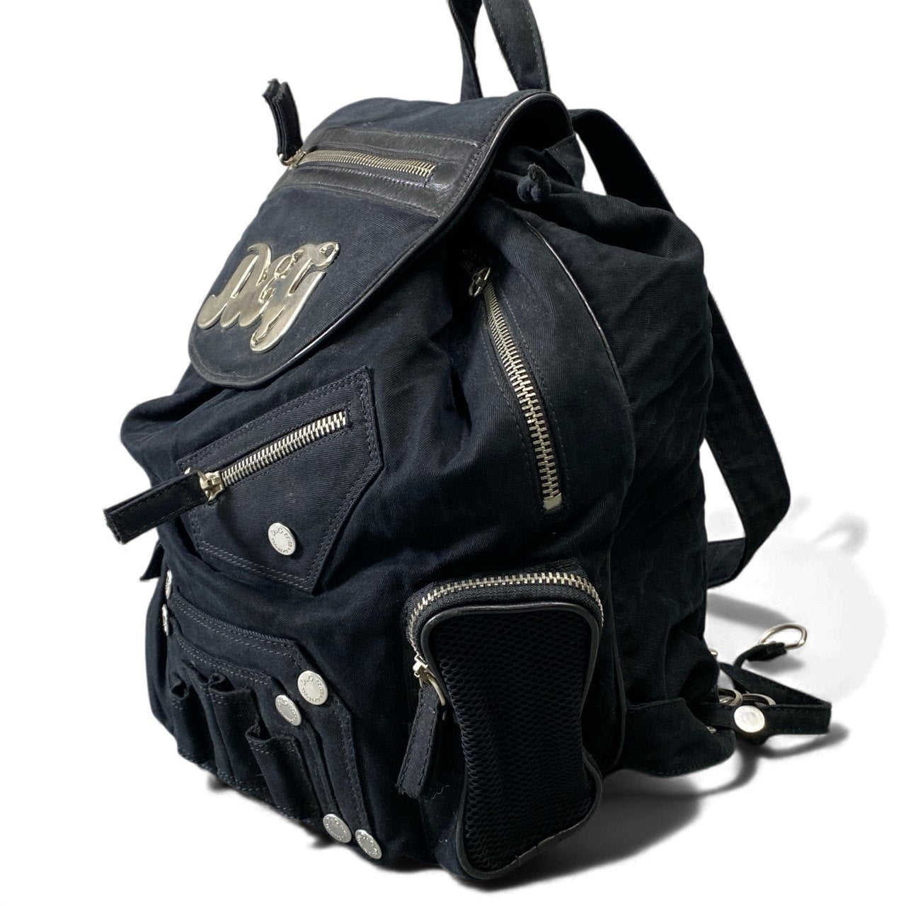 gk10 2000s D&G DOLCE&GABBANA parachute Gimmick backpack Bkack canvas パラシュート ギミック リュックk02i