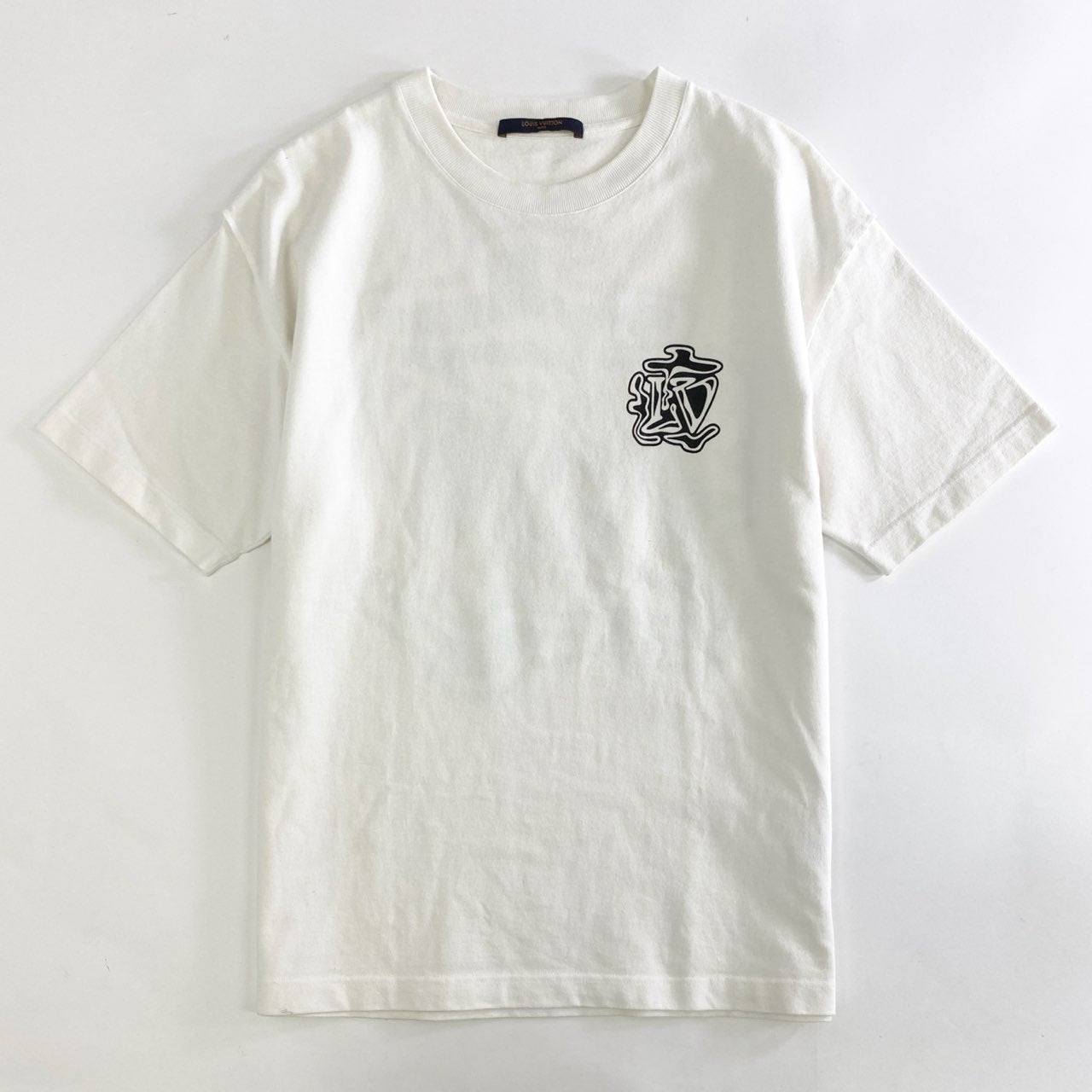 38k12 LOUIS VUITTON ルイヴィトン LVスモーク ヴァージルアブロー期 インサイドアウト 半袖Tシャツ サイズM 生成りホワイト メンズ 男性用