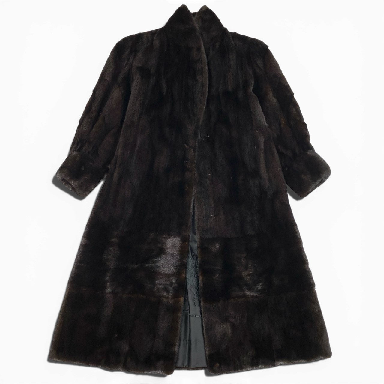 14a15 SAGA MINK ROYAL サガミンクロイヤル 金サガ マホガニーミンク 超ロングコート サイズF ダークブラウン 最高級毛皮 Mink Fur Coatt18r