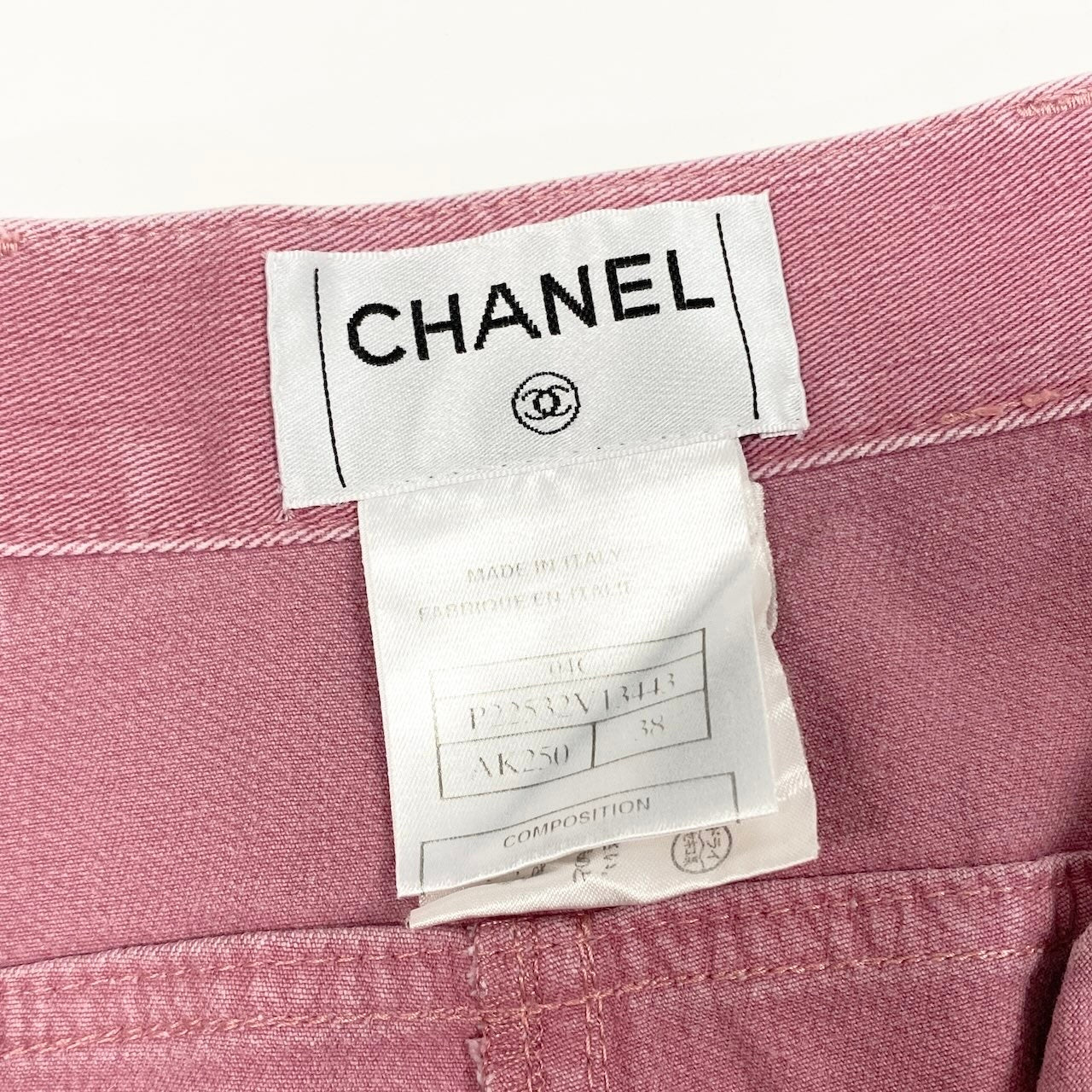 e1 CHANEL ココマーク マトラッセ クロップド丈デニム P22532V13443 38サイズ ピンク レディース 女性用ta1