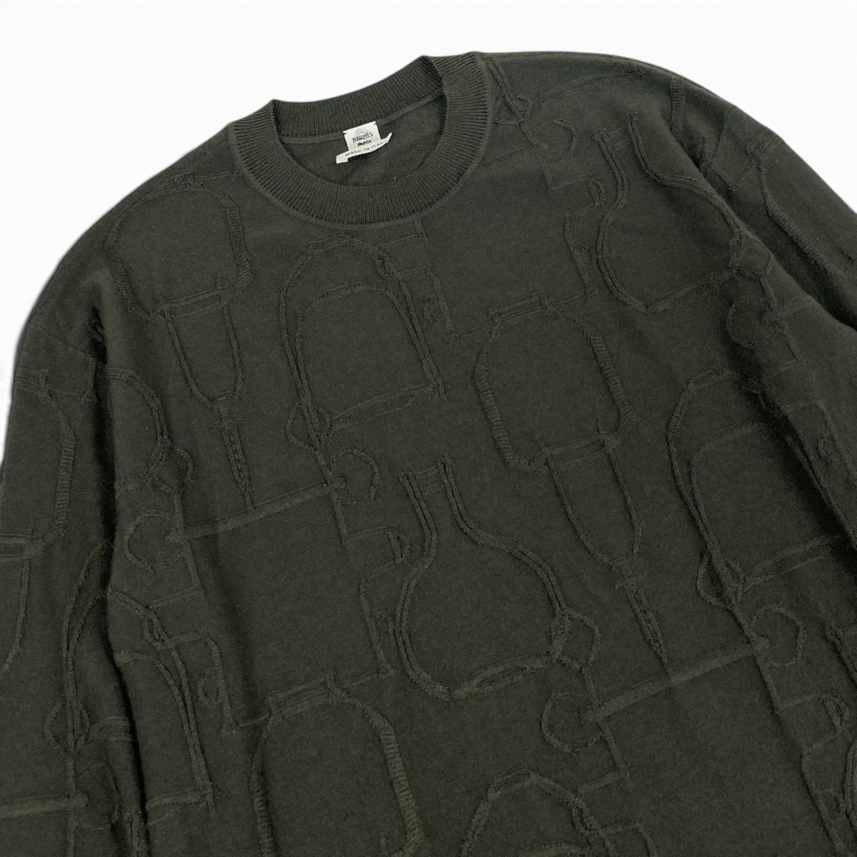 58i15 《極美品》 HERMES エルメス Torsades トルサード ニットワンピース トップス 36 ダークグリーン シルク カシミヤu02t
