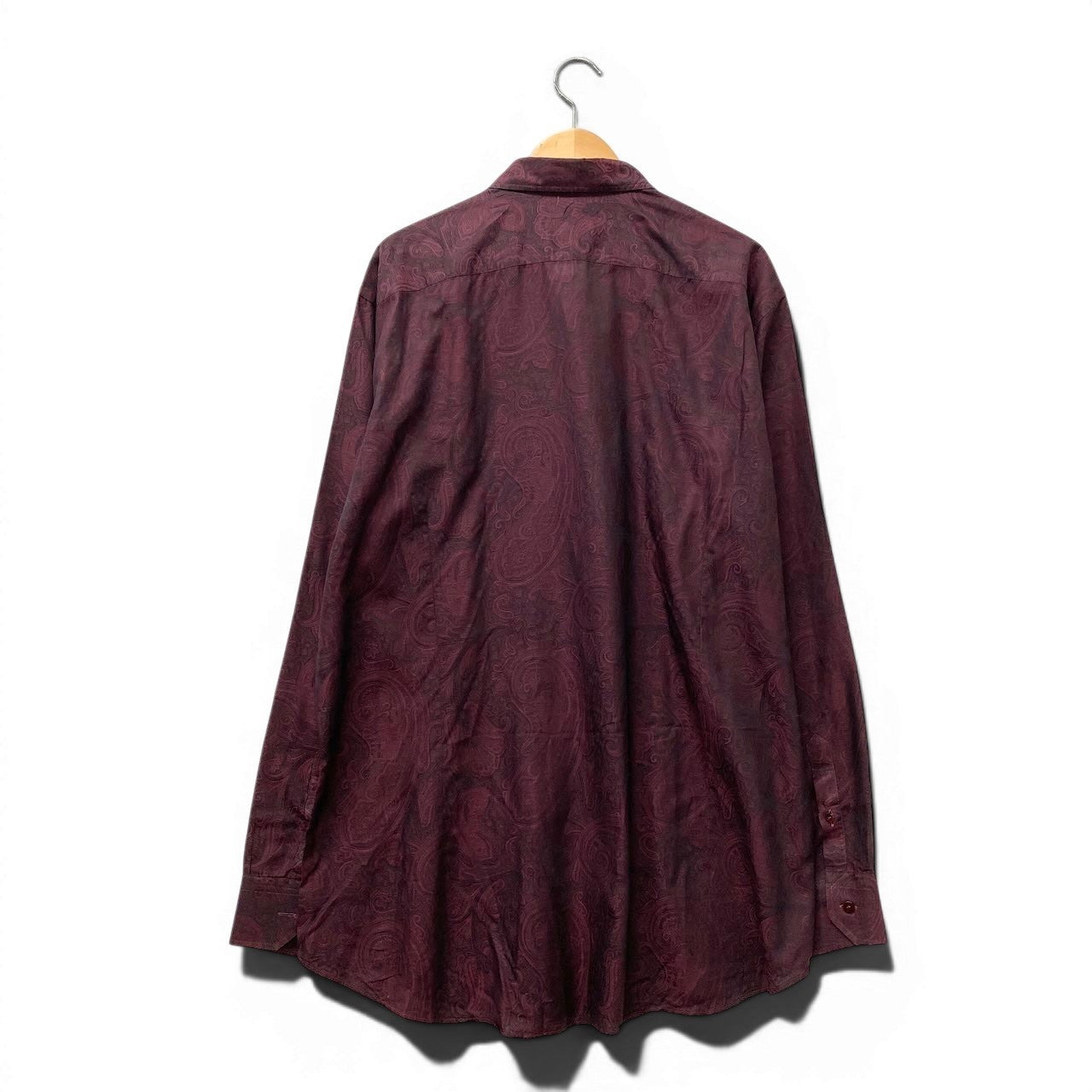 73e18 ETRO エトロ ロングスリーブシャツ ペイズリー柄 総柄 イタリア製 48サイズ パープル メンズ 男性用u02t