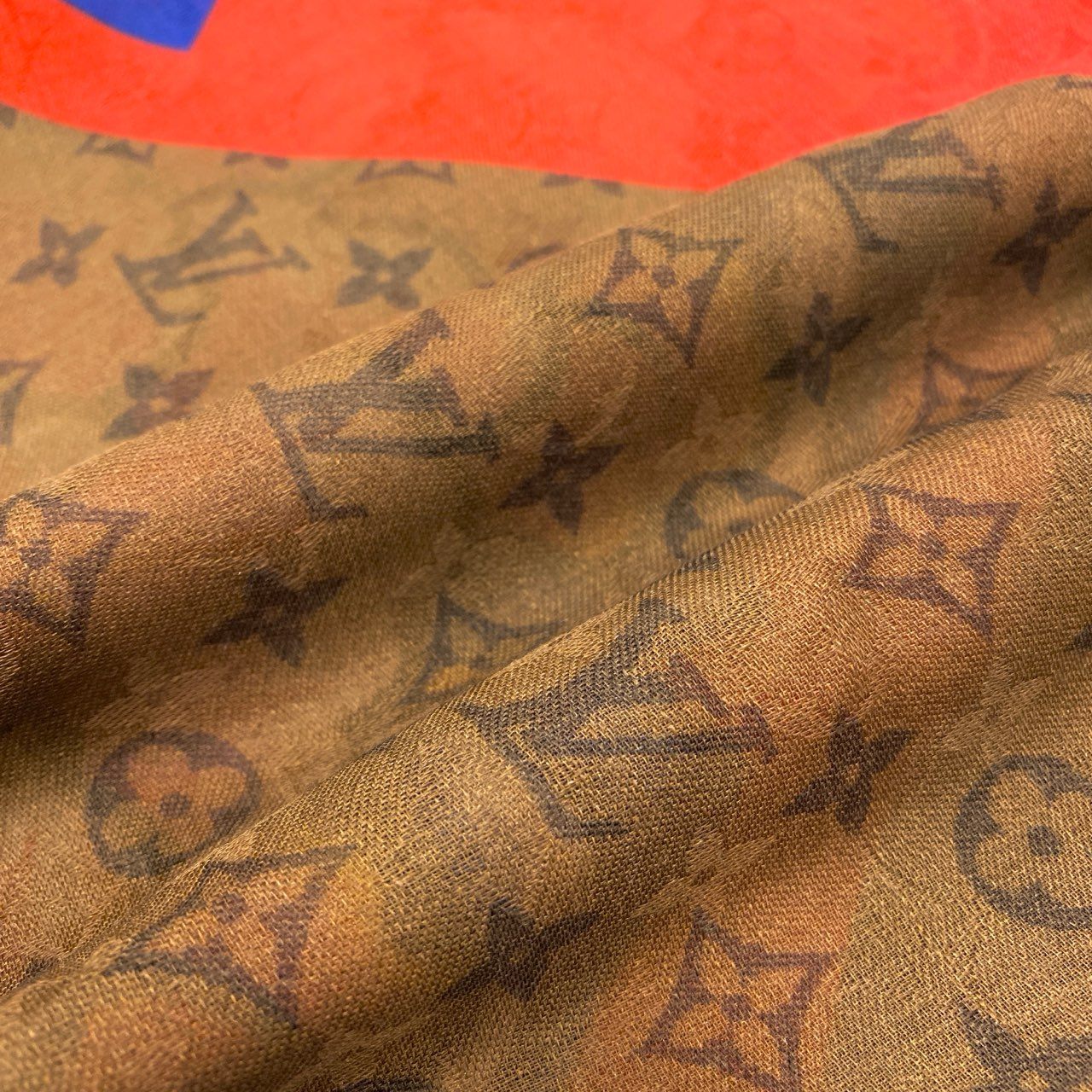 Ⅼ2 LOUIS VUITTON ルイヴィトン モノグラム エトール カブキ スティッカー 大判ストール カシミヤシルク MP1941 ベージュ ユニセックスk02i