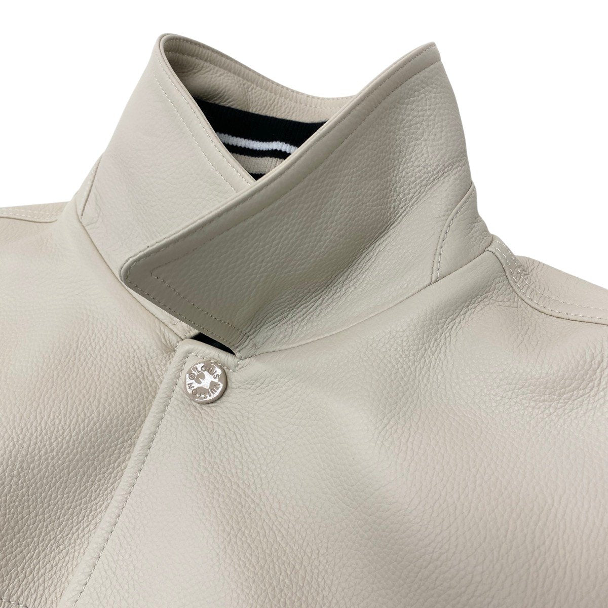 Mf19《未使用品》 LOUIS VUITTON ルイヴィトン 24SS カリグラフィー レザー × ナイロン ジャケット Calligraphy Leather Nylon Jacket サイズ50 ホワイト ブラックt18r