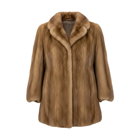92h8 パステルミンク ファーコート サイズ9 茶系 本毛皮 Pastel Mink Fur Coat リアルファー 柔らか◎t18r