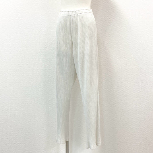 59e7 ISSEY MIYAKE WHITE LABEL イッセイミヤケ ホワイトレーベル プリーツパンツ ボトム サイズ3 ホワイト IM42FF441 レディース 女性用 プリーツプリーズ