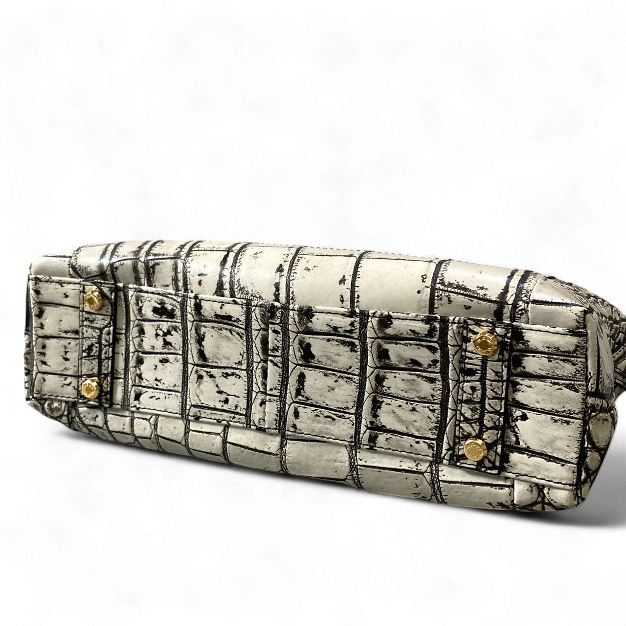 ak18【未使用】JRA認定 LEATHER JUWELS Crystal Reptiles レザージュエルズ  ホワイトアンティーク クロコダイルレザー 2way ハンドバッグ ショルダーバッグ レディース 女性用 鞄k02i