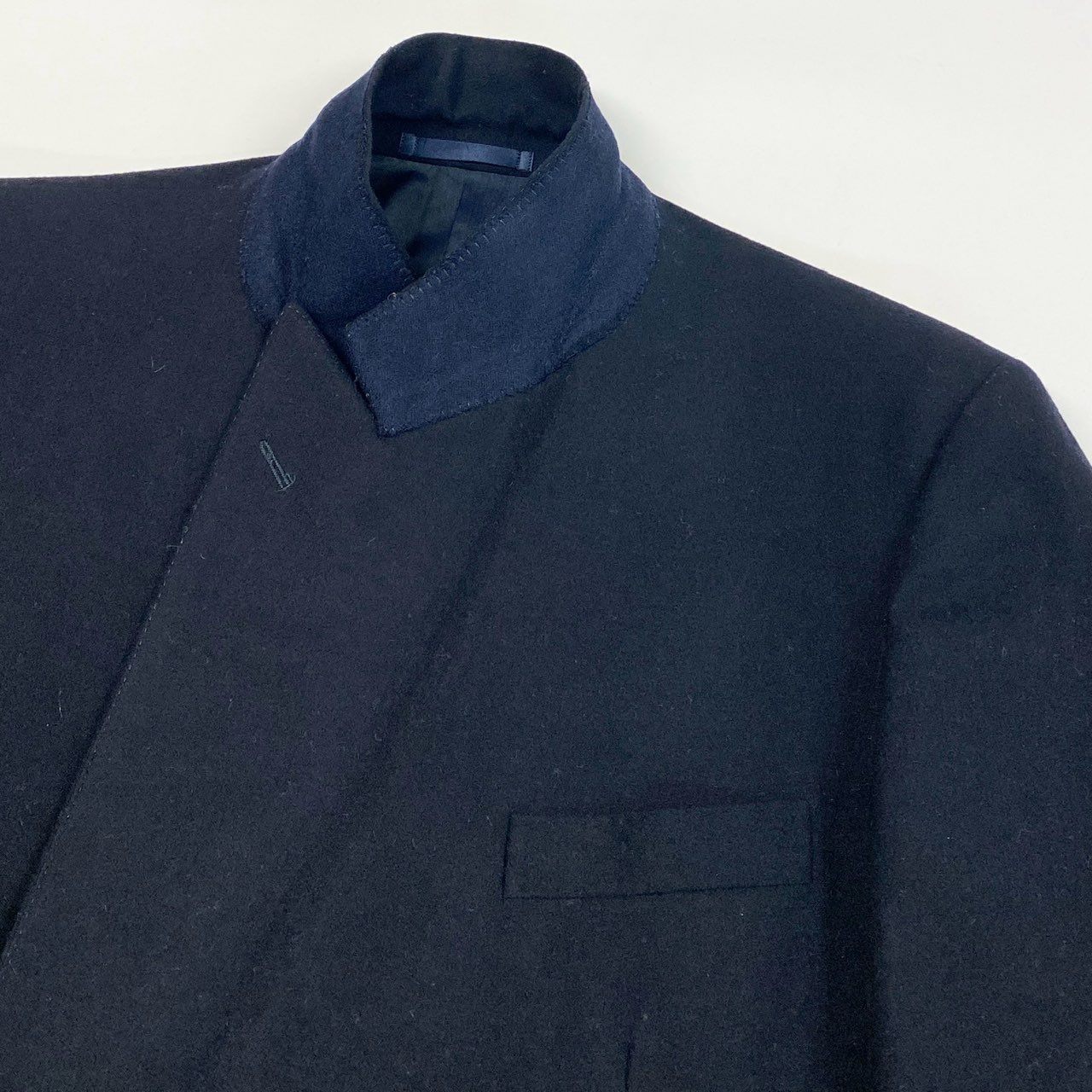 74k11 Aquascutum アクアスキュータム テーラードジャケット ブレザー ウールジャケット ダブルプレスト AB-6サイズ ネイビー メンズu02t