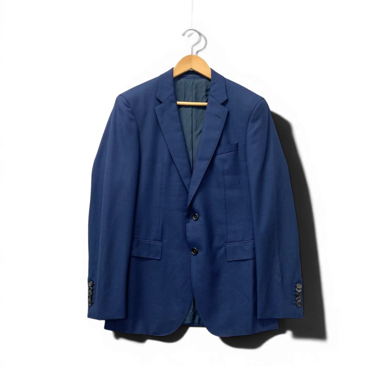 73e15 HUGO BOSS ヒューゴボス スーツセットアップ テーラードジャケット スラックス FULL CANVAS 46サイズ ネイビー メンズ 男性用u02t
