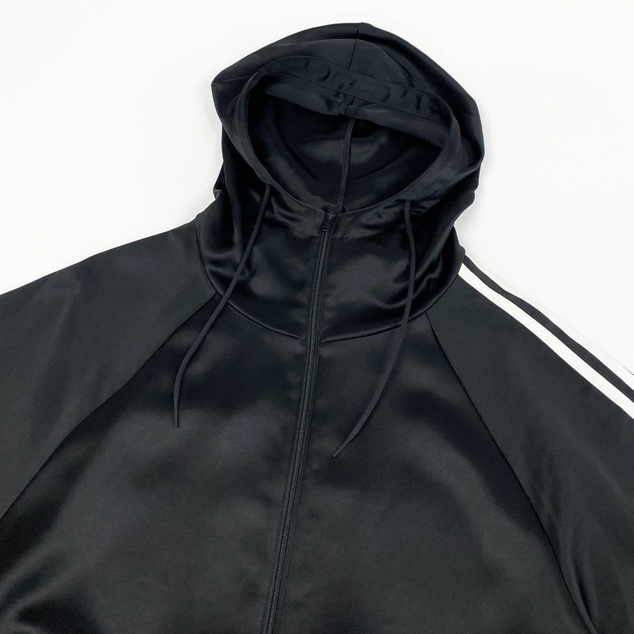 Aa26《美品》 Y-3 ワイスリー 3S TCH SLK HOOD スリーストライプ テックフード IQ1798 サイズS ブラック Yohji Yamamoto × adidast18r