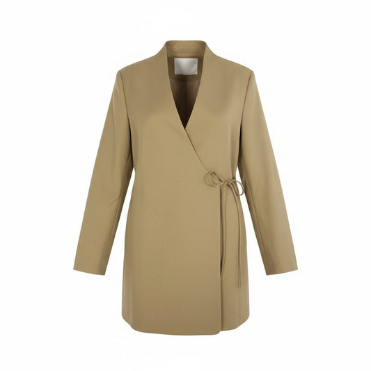 74k11 《美品》 Mame Kurogouchi マメクロゴウチ 23AW ウールギャバジンジャケット MM23FW-JK010 2 ベージュ Wool Gabardine Jackett18r