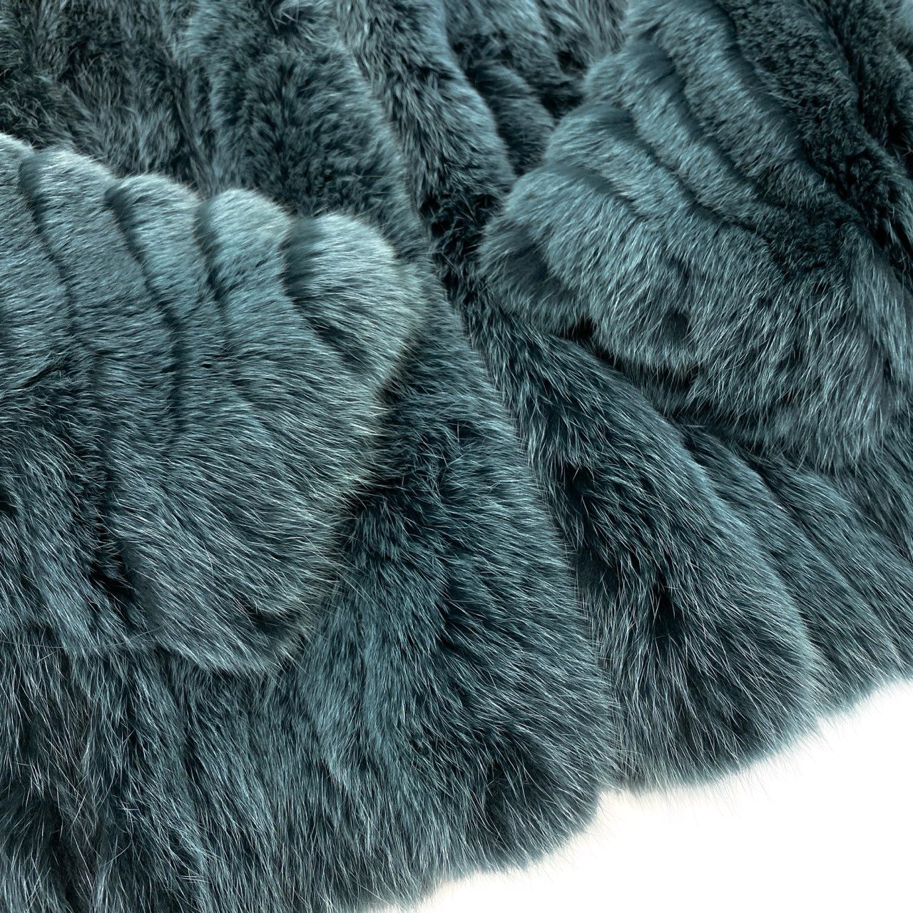 86j23 最高級毛皮 フォックスコート 毛皮コート ボリューム◎ レアカラー サイズ11 グリーン 染めフォックス レディースu02t