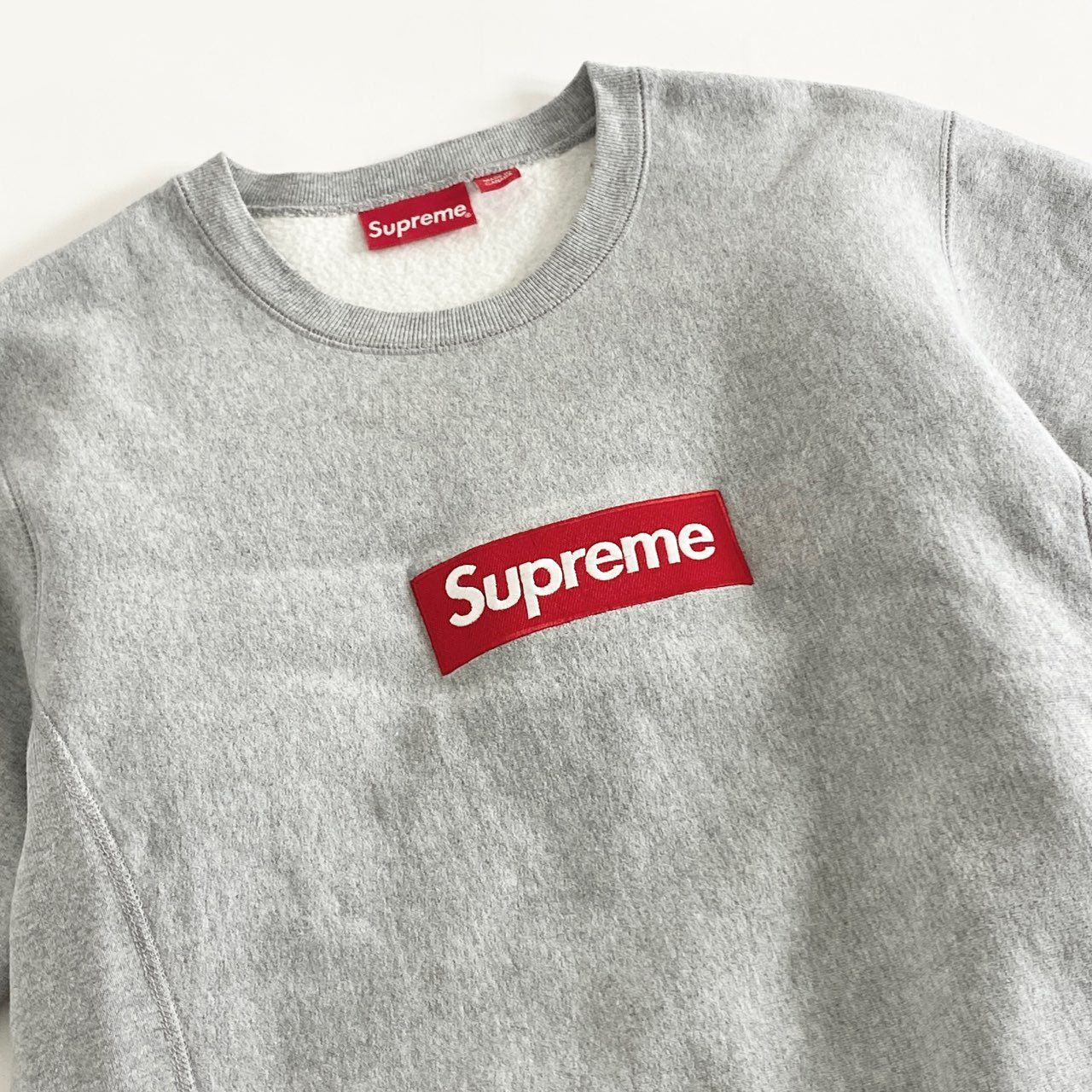 39h8 Supreme シュプリーム Box Logo Crewneck ボックスロゴ スウェット トレーナー サイズM グレー×レッド メンズ