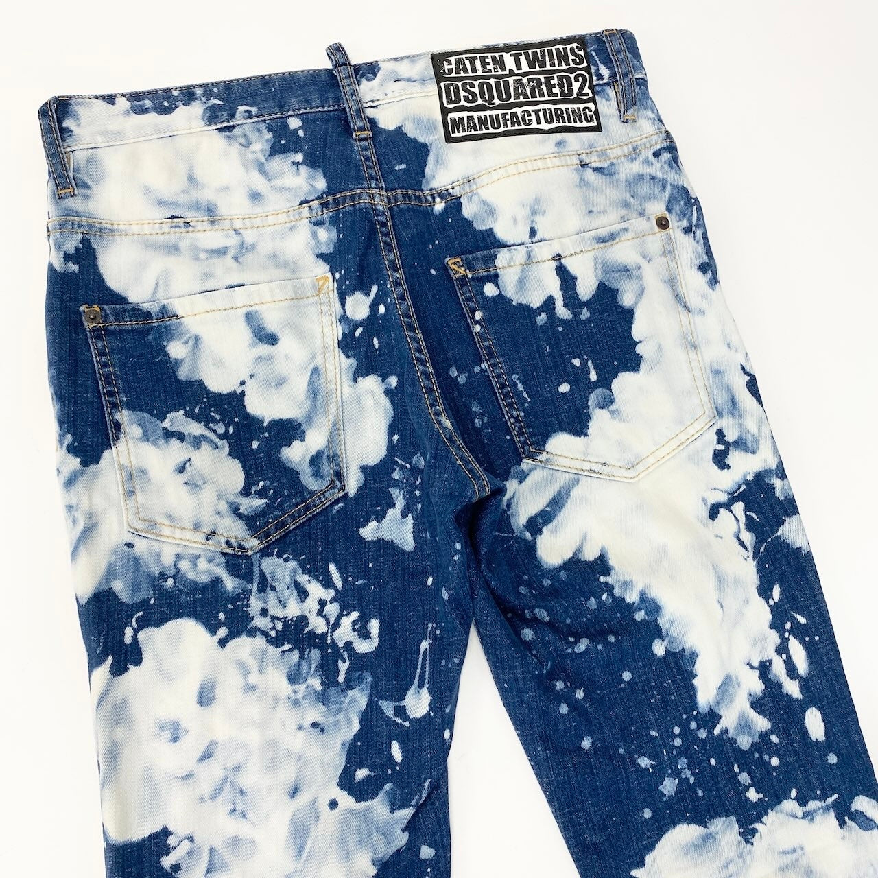 20d30 【美品】  DSQUARED2 ディースクエアード 19ss Skater Jeans スケータージーンズ ブリーチ加工 デニムパンツ S74LB0510 サイズ46 インディゴブルー メンズ 紳士服u02t