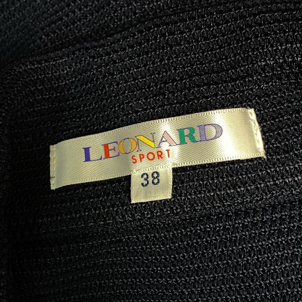 40k18 LEONARD レオナール テーラードジャケット ニットジャケット パイピング 0537892 38サイズ ネイビー レディースu02t