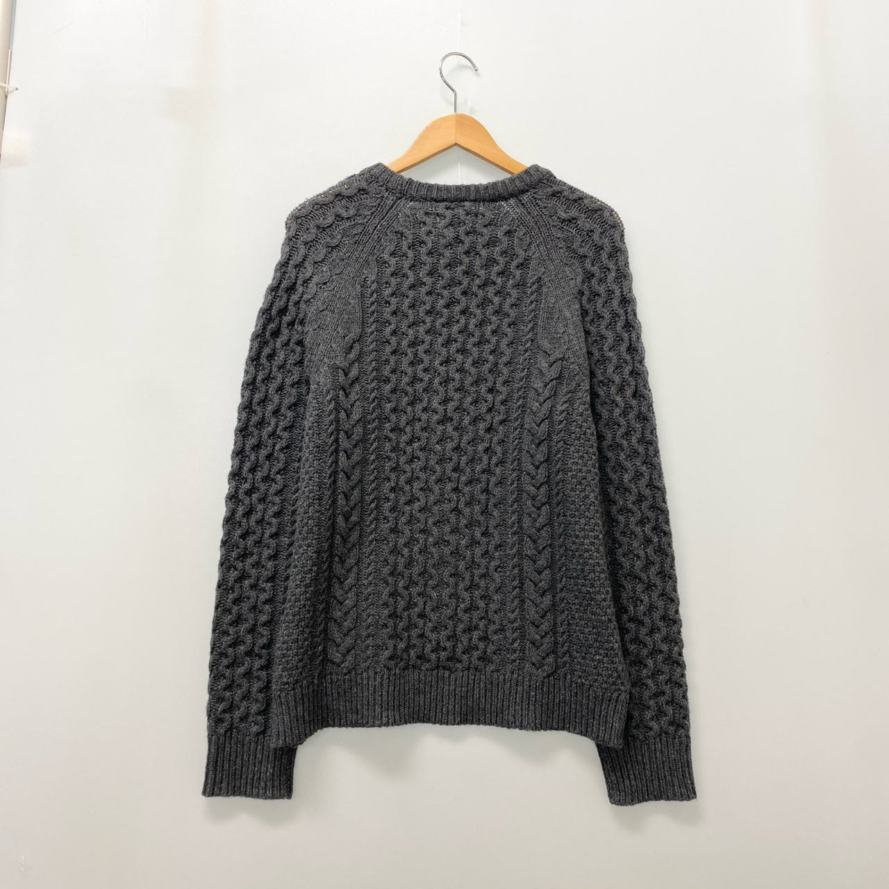31c16 Patagonia パタゴニア ケーブルニット リサイクルウールブレンドニットセーター トップス M～Lサイズ グレー ユニセックス メンズ レディースo07t