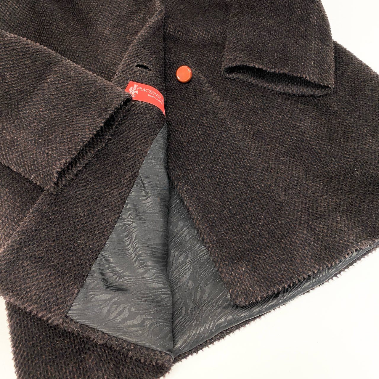 11k21 jun ashida ジュンアシダ イタリア製 フーデットコート ウールコート  PIACENZA ベビーラマ レディース 女性用 アウター 42 ブラウン系u02t