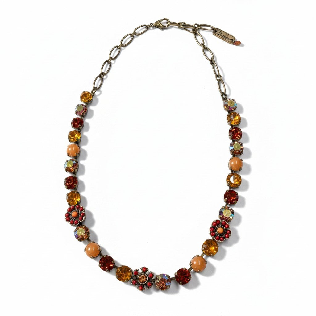 h11 17 《美品》 Mariana マリアナ 天然石 × クリスタル ビジュー オレンジ アクセサリー ジュエリー アンティークt18r