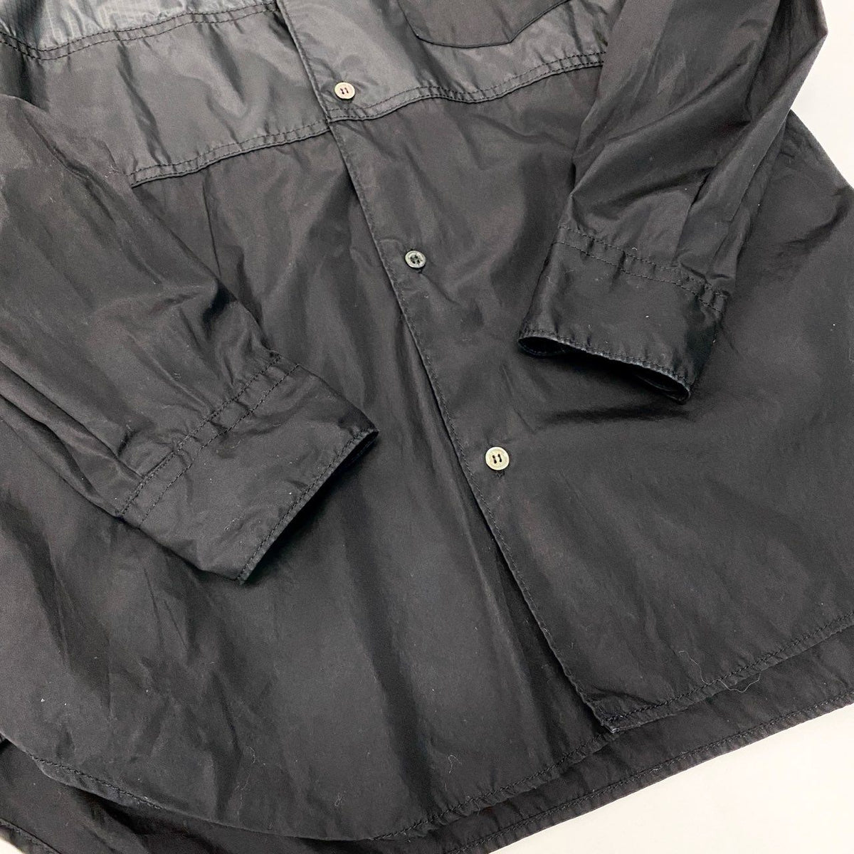 Aa29 COMME des GARCONS HOMME コムデギャルソン オム 長袖シャツ パッチワークシャツ 異素材切替 AD2023 HL-B001 Mサイズ ブラックo07to07t