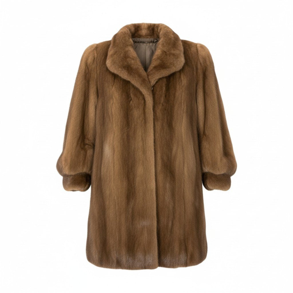 72L9 SAGA MINK サガミンク 銀サガ パステルミンク ロングコート サイズ13号 茶系 最高級本毛皮 MINK FUR 裏地刺繍t18r