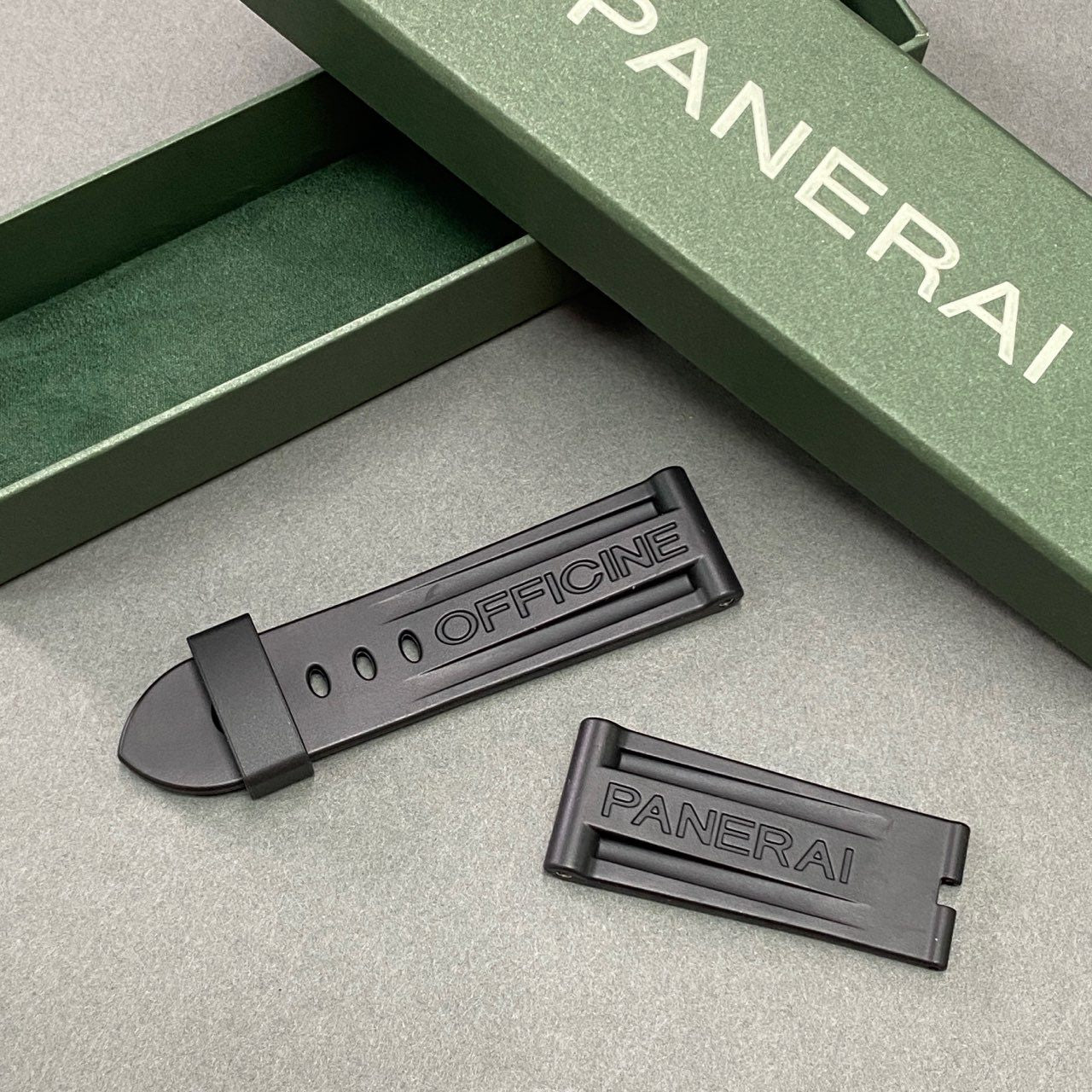 a6 【未使用】PANERAI オフィチーネパネライ 純正 替えベルト 24mm 尾錠用 ブラック ラバー メンズ 男性用 ブレス