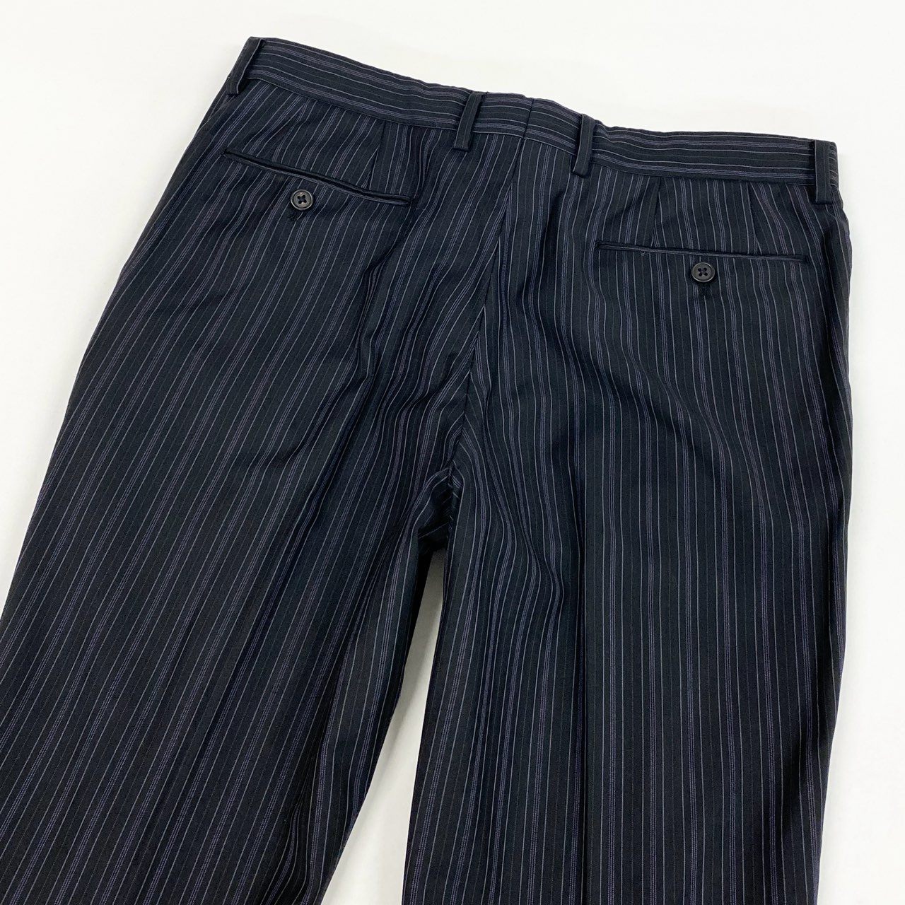 69L17 Paul Smith LONDON ポールスミス シングルスーツジャケット ストライプ柄 ロロピアーナ生地 M2 ブラック レディース 女性用u02t