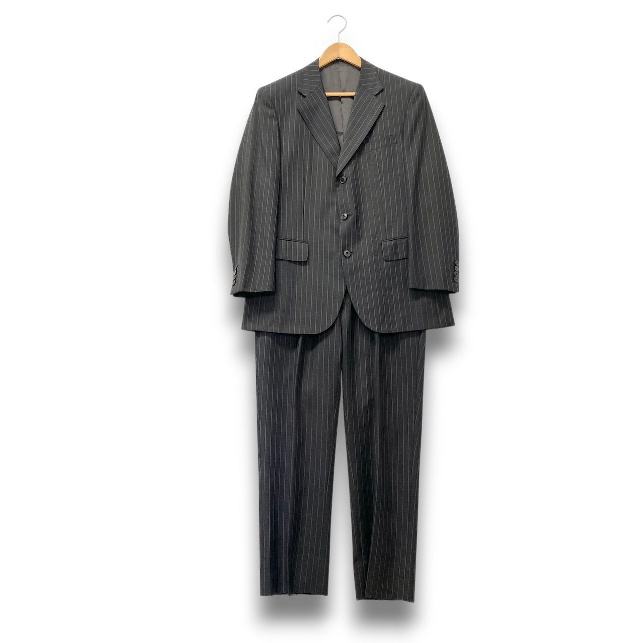 81c26 BURBERRY バーバリー セットアップスーツ テーラードジャケット ストライプ メンズ 男性用 BBD42-201-08 96-86-170AB5 ダークグレーo07t