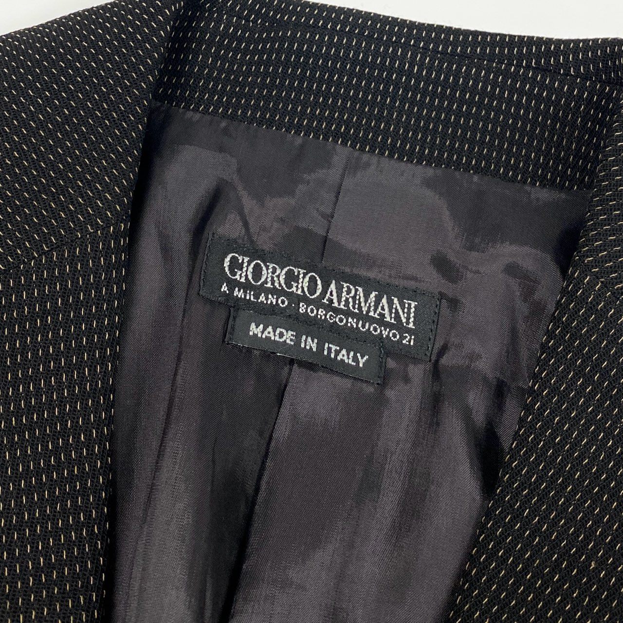 Ed6 GIORGIO ARMANI ジョルジオアルマーニ セットアップ スカートスーツ フォーマル  サイズ38 ブラック レディース 女性服u02t