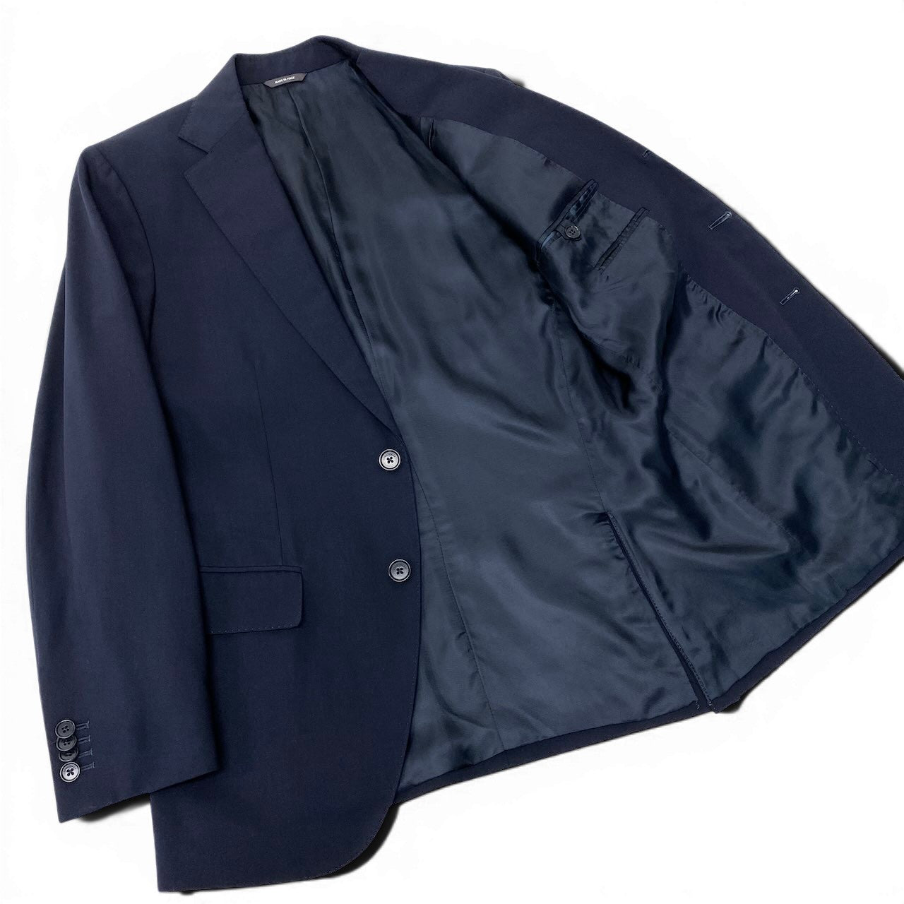 91g27 《美品》 Loro Piana UNIFORM ロロピアーナ オリジナル スーツ テーラードジャケット サイズ44 ダークネイビー フォーマル ビジネスt18r