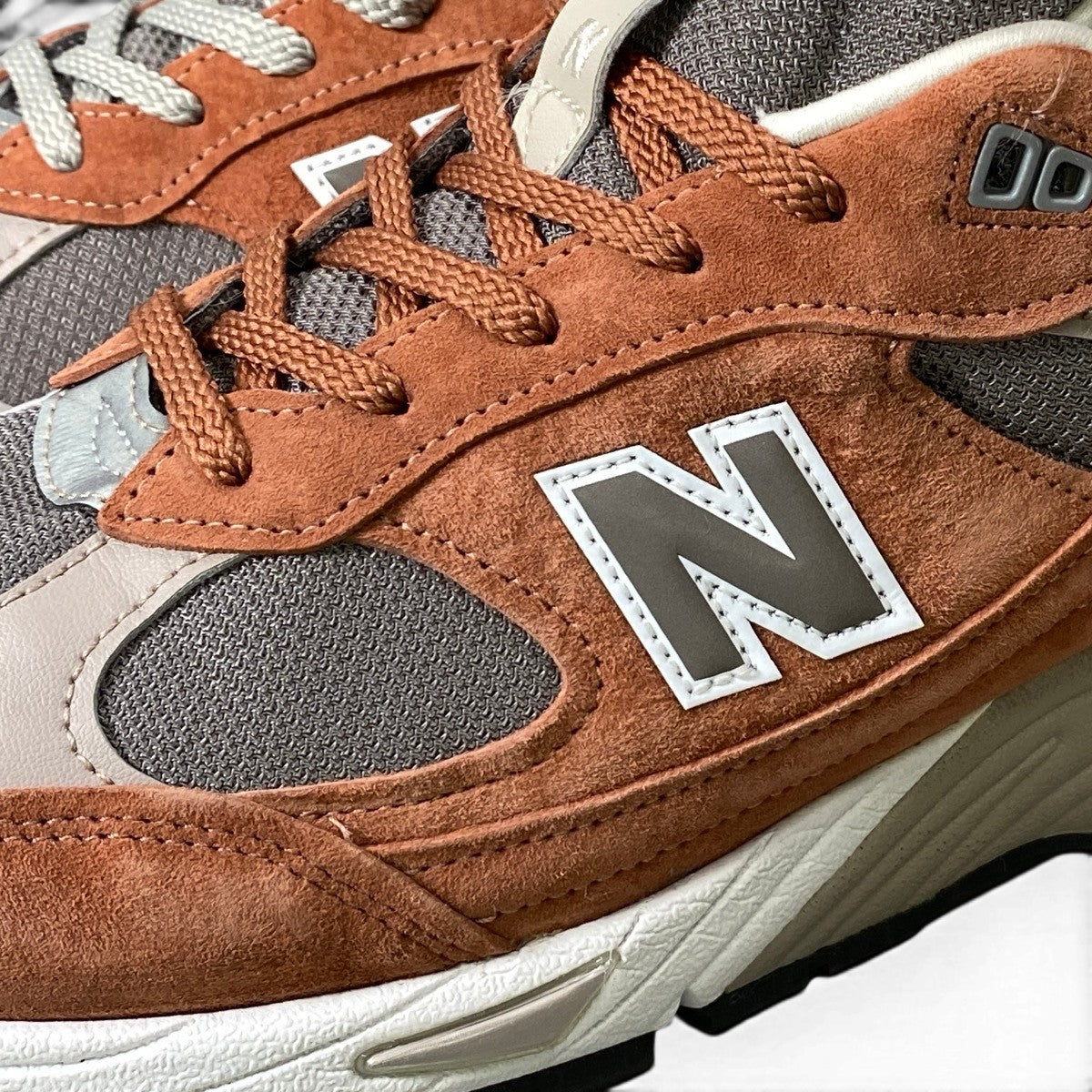 1g8 New Balance ニューバランス 991 SEQUOIA セコイア made in U.K. ローカットスニーカー M991PTY 10 1/2 オレンジ グレー メンズ 男性用o07t