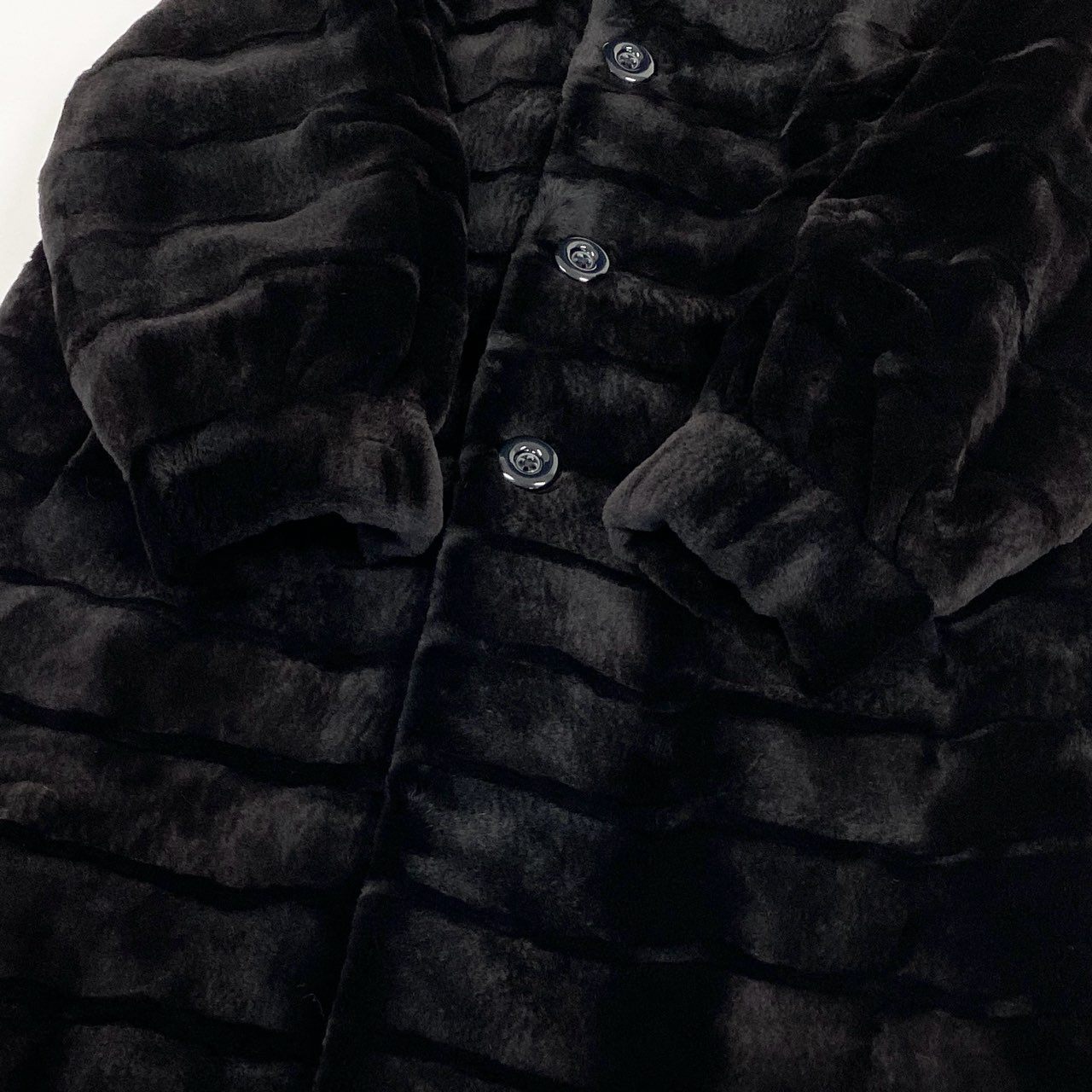 14a15 《美品》 シェアードミンク リバーシブルコート サイズF Black 本毛皮 Reversible Mink Fur Coatt18r