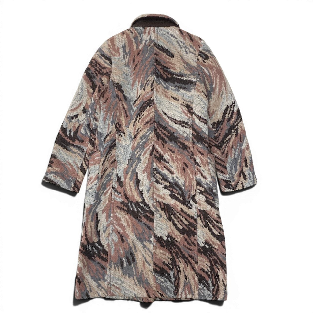 81g4 MISSONI ミッソーニ ステンカラーコート 総柄 ウールモヘヤ混 ロングコート サイズ46 マルチカラー レディースk02i