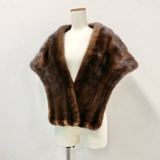 86j23 Futaba Fur フタバファー 最高級毛皮 デミバフミンク 毛皮マフラー 大判ティペット  ブラウン ミンクファー レディースu02t