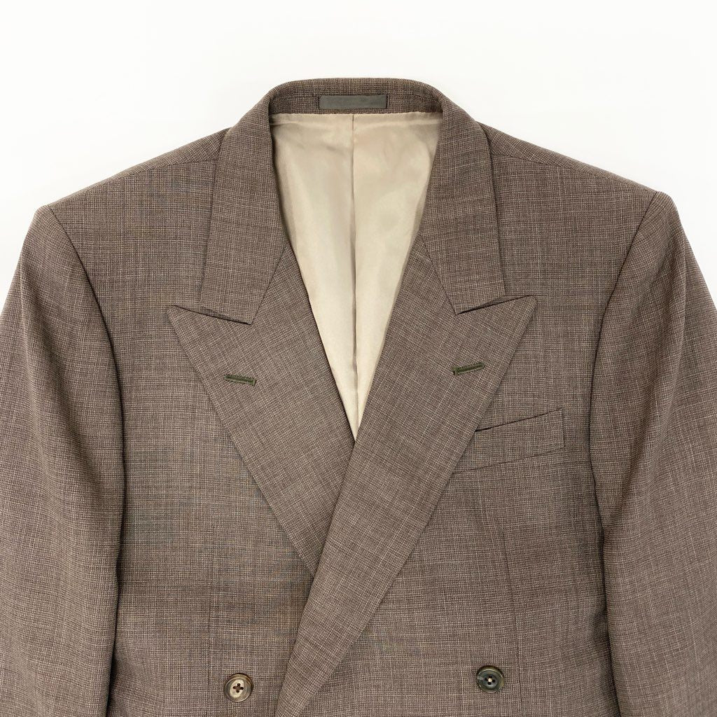 16a27 Burberrys バーバリーズ スーツセットアップ ダブルブレスト テーラードジャケット スラックスパンツ 94-84-165 AB4 ブラウン ウール100％ メンズ 男性用o07t