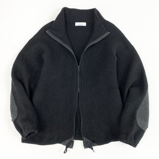 49f2 marka マーカ ZIP UP CARDIGAN WOOL PILE SHEEP  ジップアップカーディガン アウター ジャケット 羽織 M21C-17OS01 1 ブラック ウール