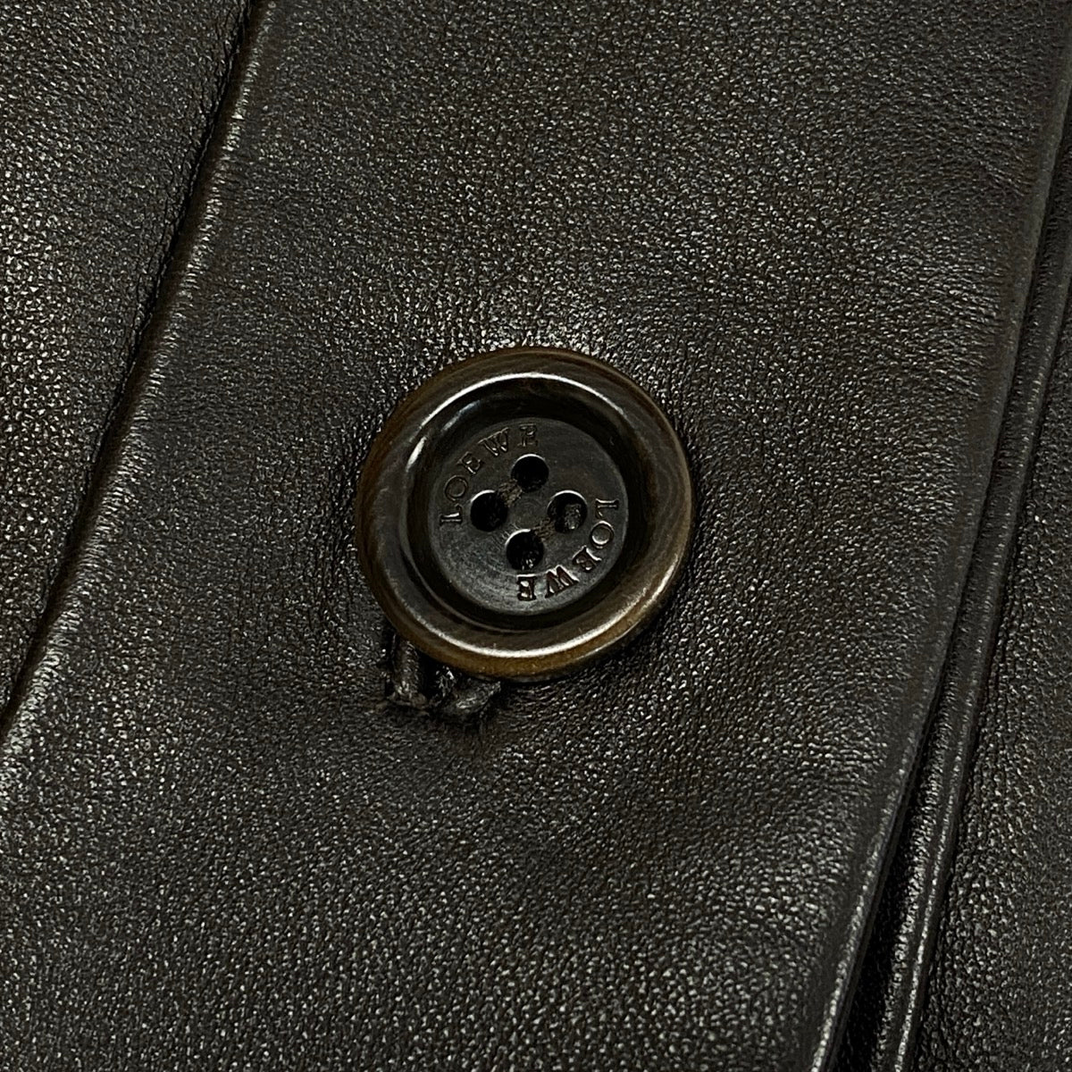 Ej19 【美品】 LOEWE ロエベ ナッパレザー ジャケットコート 裏地アナグラム 36 ダークブラウン 羊革 レディースu02t