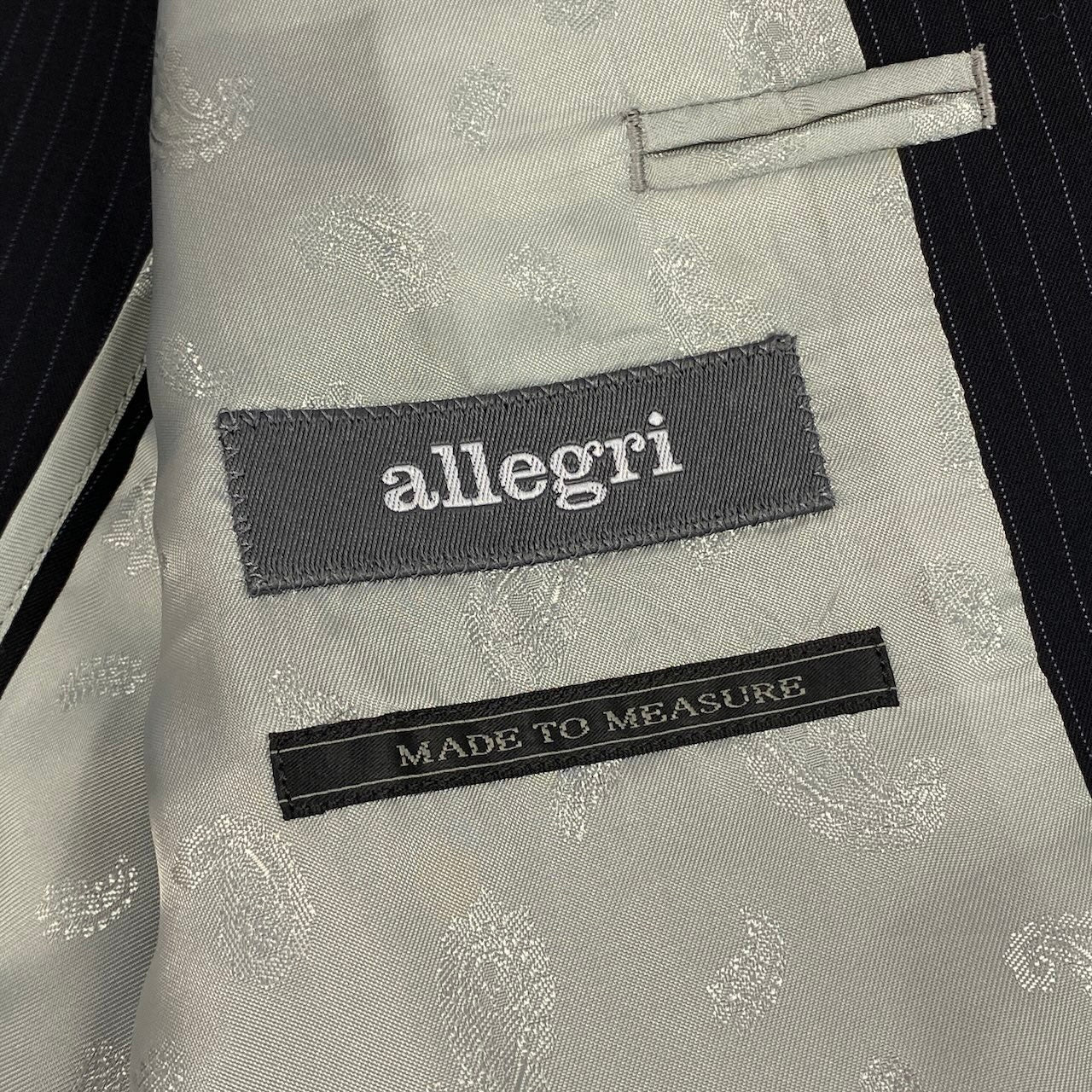 23e14 【美品】allegri アレグリ スーツセットアップ テーラードジャケット スラックス ストライプ 日本製 ネイビー メンズ 男性用u02t