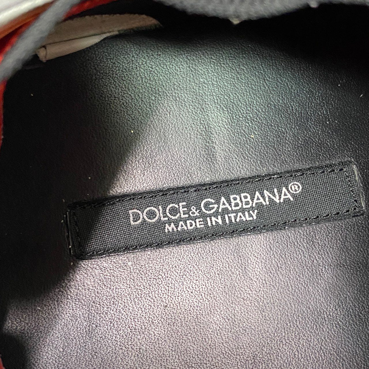 l22 DOLCE＆GABBANA ドルチェアンドガッパーナ SORRENTO SNEAKER ソレント スニーカー 42.5 レッド ブラック スリッポン シューズ イタリア製