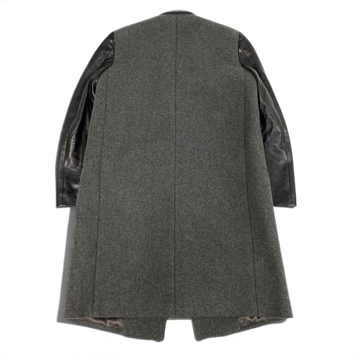 Ej13 CELINE セリーヌ フィービー期 クロンビーコート レザー切替 サイズ40 グレー ブラック レディースu02t